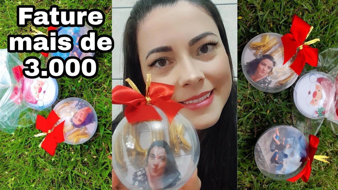 BOLAS DE NATAL COM FOTO PASSO A PASSO