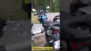 Yamaha xt660z Tenere stock exhaust Vs dominator exhaust