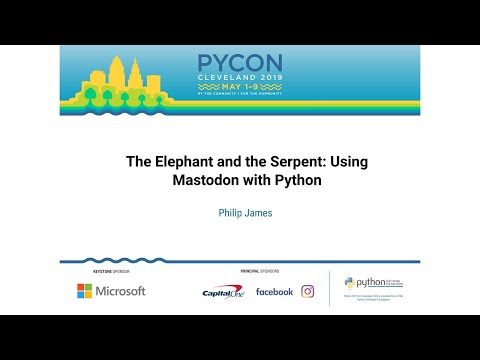 Image thumbnail for talk The Elephant and the Serpent: Using Mastodon with Python