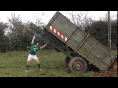 Ireland's Sean O' Brien working away on the farm
