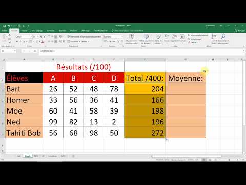 Calculer une somme et une moyenne + formules (Cours Excel 2016)