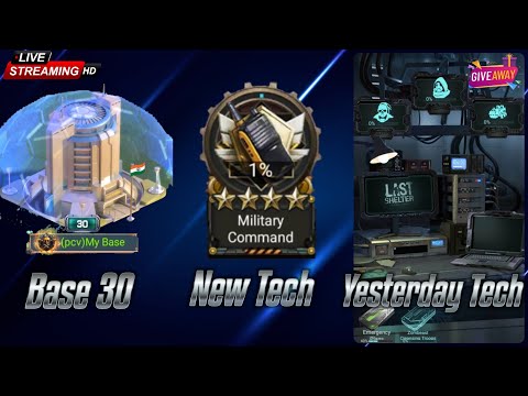 LIVE Base 30, Military Command Tech, Yesterday Tech & Giveaways ::: Last Shelter Survival - YouTube