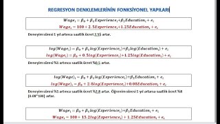 Ekonometri_V5) Regresyon Denklemlerinin Fonksiyonel Yapıları_1