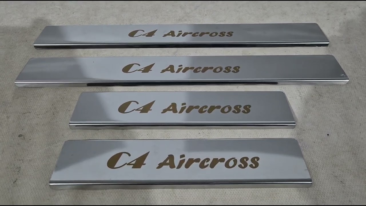 Citroen C-4 Aircross 2012-2017 гг. Накладки на пороги Carmos (4 шт, нержавейка) Video 1