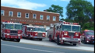 FULL HOUSE RESPONSE!! - Worcester Fire Department Engines &amp; Truck Responding - structure fire CODE 3