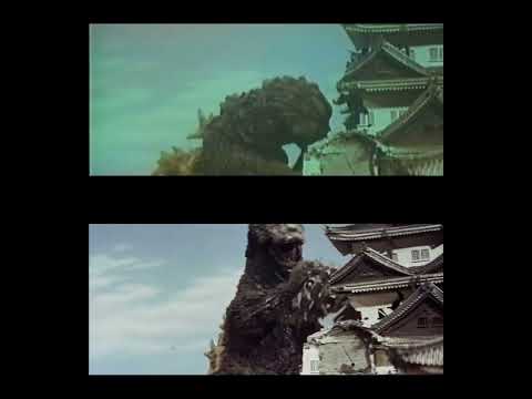 Mothra vs. Godzilla (1964) - Blooper vs. Finished Scene Comparison #godzilla #toho