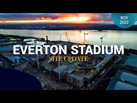STADIUM TERRACING BOWLS ALONG! | LATEST DRONE FOOTAGE FROM THE NEW EVERTON STADIUM!