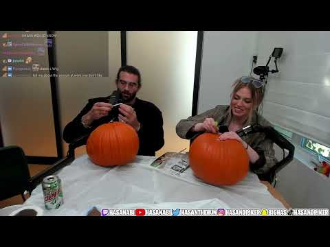 Hasan & QTCinderella Carve Pumpkins | HasanAbi Stream 10/23/22