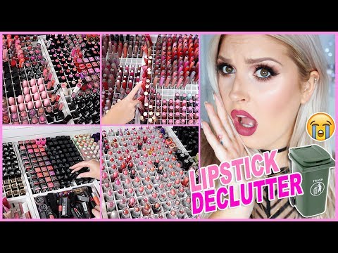 1000+ Lipsticks! 🔪😱 ORGANIZE AND DECLUTTER MY MAKEUP COLLECTION! 😏 Video