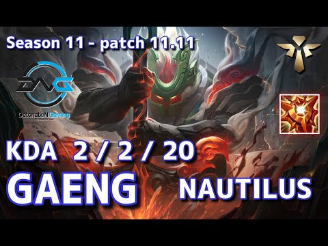 【韓国サーバー/M1/Duo Yutapon】DFM Gaeng ノーチラス(Nautilus) VS カルマ(Karma) SUP - Patch11.11 KR Ranked【LoL】