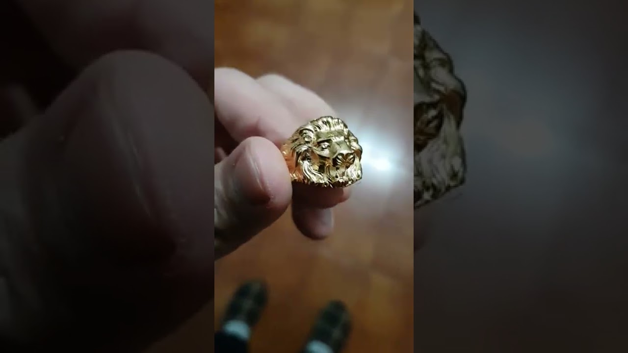 anello artigianale testa leone