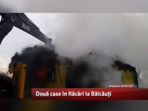 Două case în flăcări la Bălcăuți