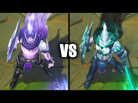 Ashen Knight Pantheon VS Ruined Pantheon Skins Comparison (League of Legends)