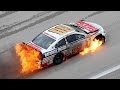 NASCAR | Dale Earnhardt Jr hits wall, car catches.