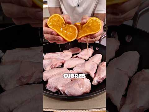 ALITAS A LA NARANJA SIN ACEITE 🍊🍗 #Cena #fit #Receta #CenaSaludable #RecetasConPollo #IdeasDeCena