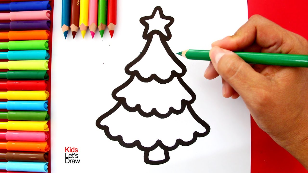 Cómo dibujar un Árbol de Navidad Kawaii