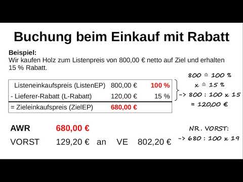 Buchen beim Einkauf mit Rabatt