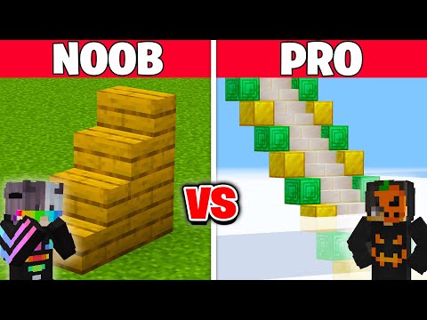 NOOB vs PRO: EN UZUN MERDİVEN YAPI KAPIŞMASI! - Minecraft