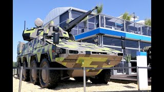 Dr. Vischer erklärt das Flugabwehrsystem Skyranger 30 von Rheinmetall