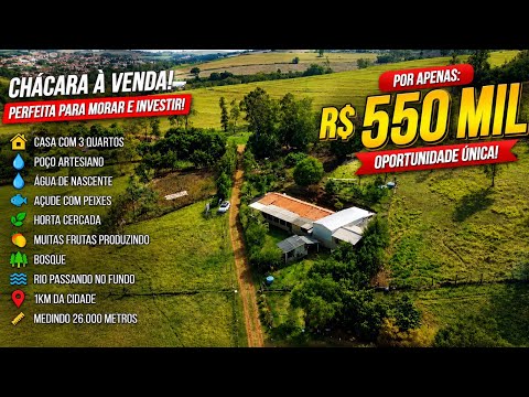 CHÁCARA DO JOÃO CASA GRANDE GALPÃO AMPLO TERRA ROXA ÁGUA FRUTAS HORTA E BOSQUE R$ 550 MIL-Cód:2462