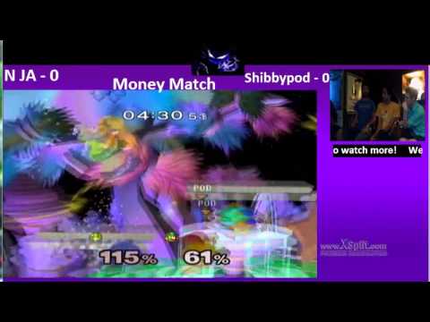 SSBM Money Match N JA (Peach) vs Shibbypod (Doc)