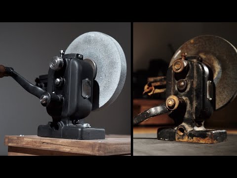 19th century Hand cranked grinder restoration (with basic tools)