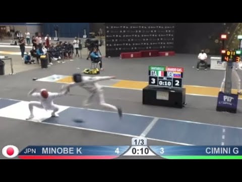 Highlights of T8 Minobe Kazuyasu 🇯🇵 v Gabriel Cimini 🇮🇹 | Fencing GP Budapest 2022 | Men’s Epee