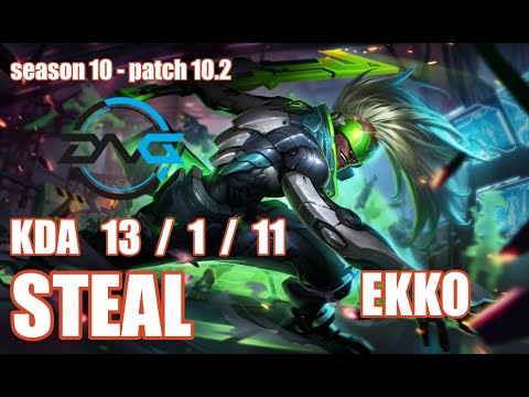 【韓国サーバー/チャレ到達】DFM STEAL エコー(Ekko) VS リーシン(Leesin) JG - Patch10.2 KR Ranked【LOL】
