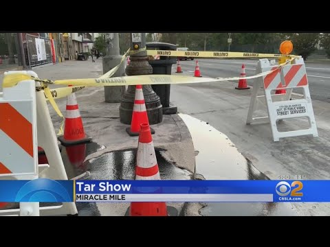 Tar Continues To Ooze Up On Streets Near La Brea Tar Pits Video