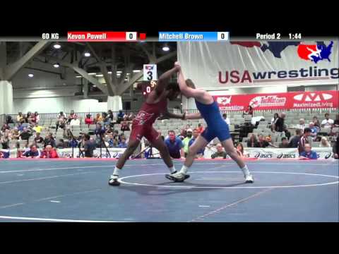 Kevon Powell vs. Mitchell Brown at 2013 Junior Nationals - FILA - GR