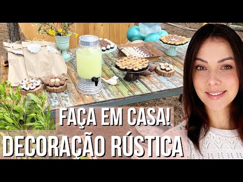 IDEIA PARA ANIVERSÁRIO ADULTO 50, 60, 70, 80 ANOS! FESTA DECORAÇÃO RÚSTICA AO AR LIVRE- FAÇA EM CASA