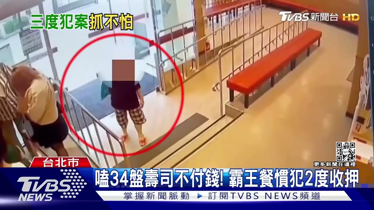 嗑34盤壽司不付錢！　霸王餐慣犯2度收押