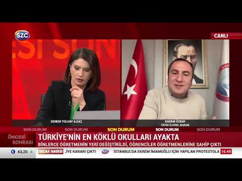 Genel Başkanımız Kadem Özbay, Sözcü Tv’de yayınlanan Öncesi Sonrası programında gazeteci Senem Toluay Ilgaz’ın canlı yayın konuğu oldu ve proje okullarına yapılan atamalar ile ilgili açıklamalarda bulundu.  | EĞİTİM İŞ