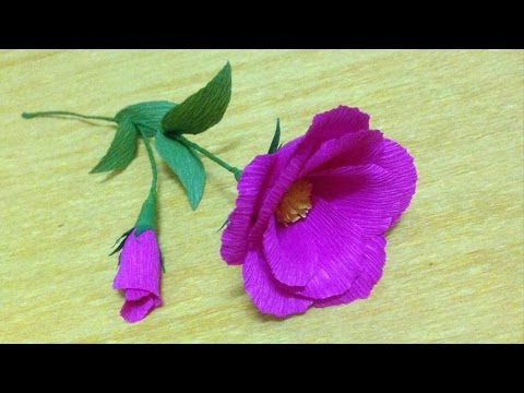 How to Make Eustoma Crepe Paper flowers - Flower Making of Crepe Paper - Paper Flower Tutorial Video