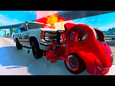Police chases, crashes and PIT maneuvers | BeamNG.Drive