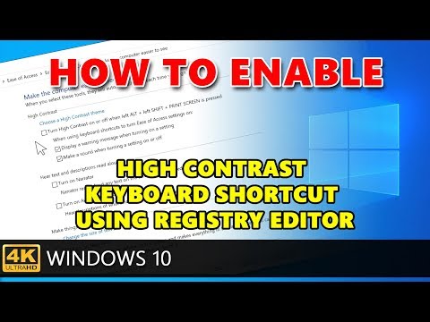 How to enable High Contrast keyboard shortcut in Windows 10 using registry editor.