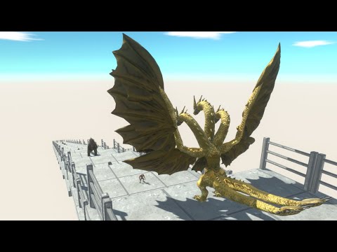King Ghidorah Death Fall vs Godzilla - Animal Revolt Battle Simulator