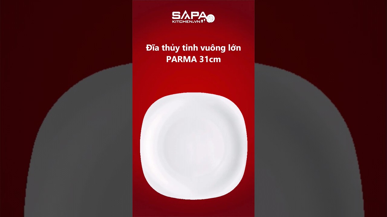 Đĩa thủy tinh vuông lớn Parma 31 cm