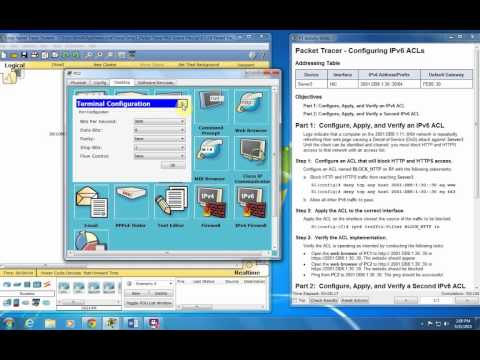 9.5.2.6 Packet Tracer Configuring IPv6 ACLs