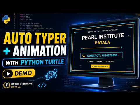 Python Turtle Auto Typer Animation Demo Amazing Python Project For Beginners Python
