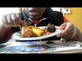 ASMR Eating Sounds Fish Boiled Plantain Sauce Wings