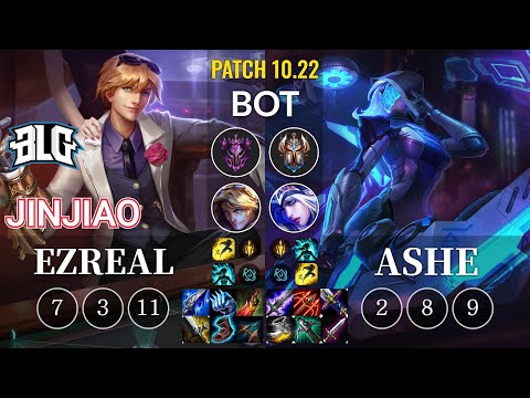 BLG Jinjiao Ezreal vs Ashe Bot - KR Patch 10.22