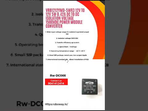 VRB1212YMD-5WR3 12V to 12V 5W 0.42A DC to DC Isolation Voltage 1500VDC Power Module Converter
