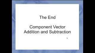 Vector Component Addition and Subtraction
