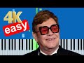 Elton John - Daniel (Slow Easy) Piano Tutorial 4K