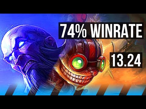 RYZE vs ZIGGS (MID) | 74% winrate, 8/2/4 | NA Master | 13.24