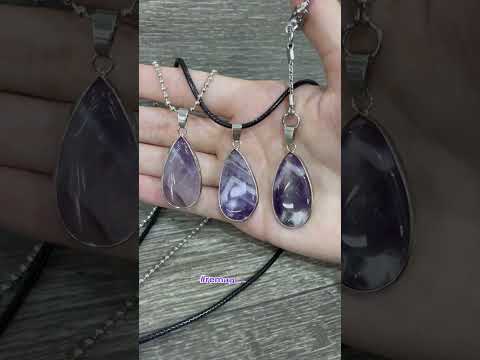 Подарок парню, девушке - натуральный камень Аметист кулон в оправе в форме капли на брелке в коробочке - фото 1 - id-p1984844979