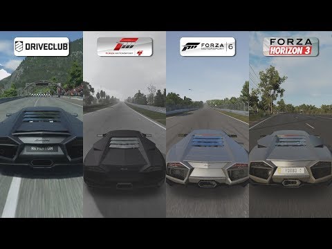 DriveClub vs Forza 4 vs Forza 6 vs Forza Horizon 3 - Lamborghini Reventon Sound Comparison