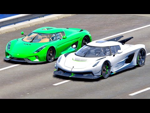 Koenigsegg Jesko Absolut vs Koenigsegg Regera - Drag Race 20 KM