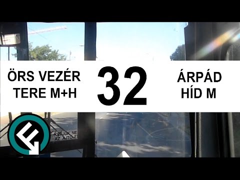 BKV, VT 32-es busz útvonala (Árpád-híd M - Örs vezér tere M+H)